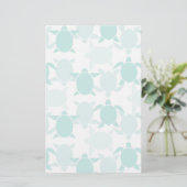 Teal-Schildkrötenmuster Briefpapier (Stehend Vorderseite)