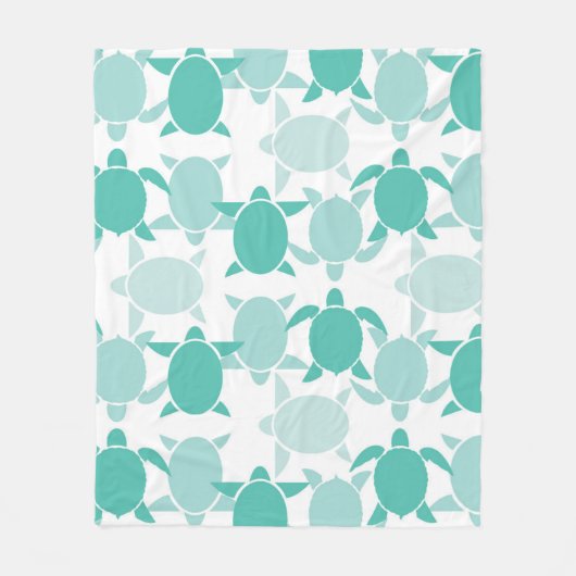 Teal-Schildkrötenmuster Fleecedecke (Vorderseite)