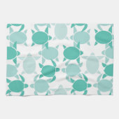 Teal-Schildkrötenmuster Geschirrtuch (Horizontal)