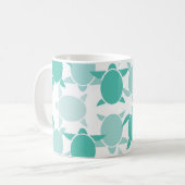 Teal-Schildkrötenmuster Kaffeetasse (Vorderseite Links)