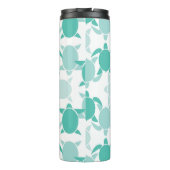 Teal-Schildkrötenmuster Thermosbecher (Rückseite)