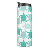 Teal-Schildkrötenmuster Thermosbecher (Nach rechts gedreht)