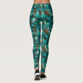 Teal Schwangerschaft Amaryllis Fantasy Muttertag Leggings (Rückseite)