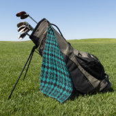 Teal Schwarz Karo Argyle-Muster Golfhandtuch (Gras)