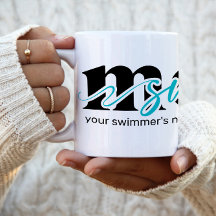 Teal-Schwarze benutzerdefinierte Schwimm-Mama-Kaff