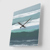 Teal Sea Quadratische Wanduhr (Winkel)