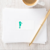 Teal Seahorse Adressaufkleber (Insitu)