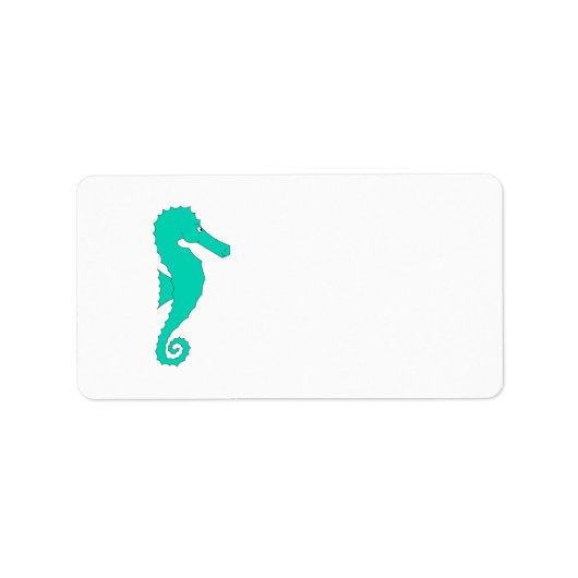 Teal Seahorse Adressaufkleber (Vorne)