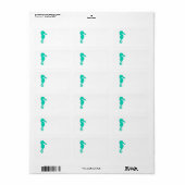 Teal Seahorse Adressaufkleber (Vorne)