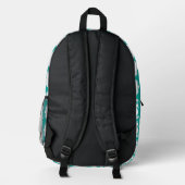 Teal Seahorse Pattern Bedruckter Rucksack (Rückseite)