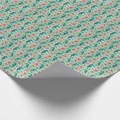 Teal Seahorse Pattern Geschenkpapier (Ecke)