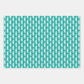 Teal Seahorse Pattern Geschenkpapier Set (Vorderseite 3)
