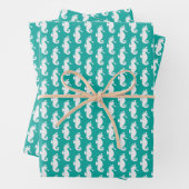 Teal Seahorse Pattern Geschenkpapier Set (Beispiel)