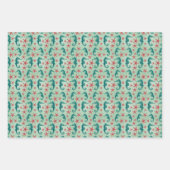 Teal Seahorse Pattern Geschenkpapier Set (Vorderseite)