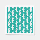 Teal Seahorse Pattern Serviette (Vorderseite)