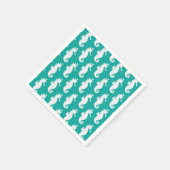 Teal Seahorse Pattern Serviette (Ecke)