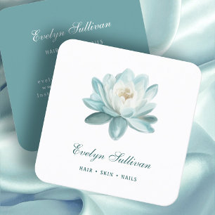 Teal Seerosen-Logo Visitenkarte
