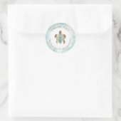 Teal-Seeschildkröten-Design Runder Aufkleber (Tasche)
