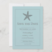 Teal Seestern-Monogramm-Foto Save The Date (Vorderseite)