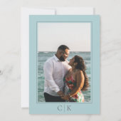 Teal Seestern-Monogramm-Foto Save The Date (Rückseite)