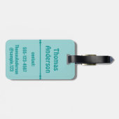 Teal Shades Color Blocks with Light Gray Gepäckanhänger (Rückseite horizontal)