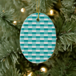 Teal Shades Color Blocks with Light Gray Keramik Ornament