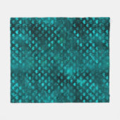 Teal Shadow Glam Glitter Hearts Pattern Fleecedecke (Vorderseite (Horizontal))