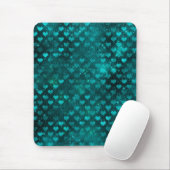Teal Shadow Glam Glitter Hearts Pattern Mousepad (Mit Mouse)
