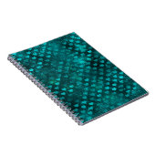 Teal Shadow Glam Glitter Hearts Pattern Notizblock (Rechte Seite)