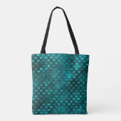 Teal Shadow Glam Glitter Hearts Pattern Tasche (Rückseite)