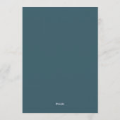 Teal Shadowy Moody Wedding Einladung (Rückseite)