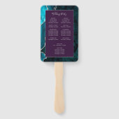 Teal Silver Agate Purple Wedding Program Fächer (Rückseite)