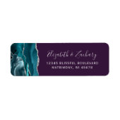 Teal Silver Agate Purple Wedding Return Address (Vorne)