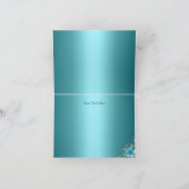 Teal Silver Floral Swirl Sweet 16 Thank You Card Dankeskarte (Innenseite)