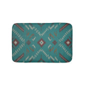 Teal Southwest Navajo Geometric Badematte (Vorderseite)