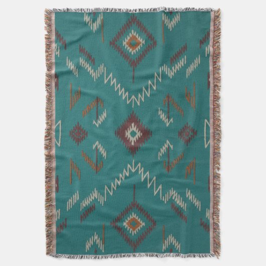 Teal Southwest Navajo Geometric Decke (Vorderseite Vertikal)