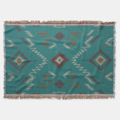 Teal Southwest Navajo Geometric Decke (Vorderseite)