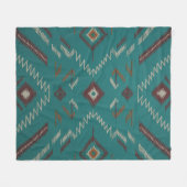 Teal Southwest Navajo Geometric Fleecedecke (Vorderseite (Horizontal))
