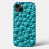 Teal Spiral Texture iPhone Case Cool Design (Rückseite)
