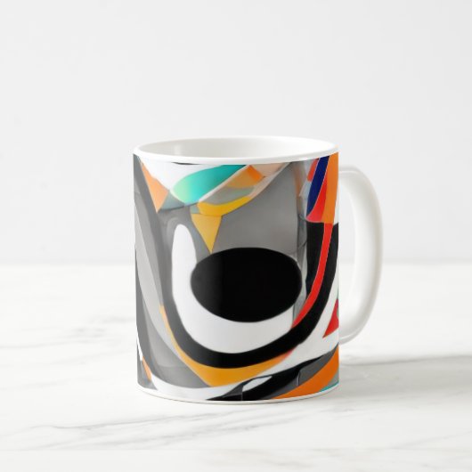 Teal Splash Abstract Waves Kaffeetasse (VorderseiteRechts)
