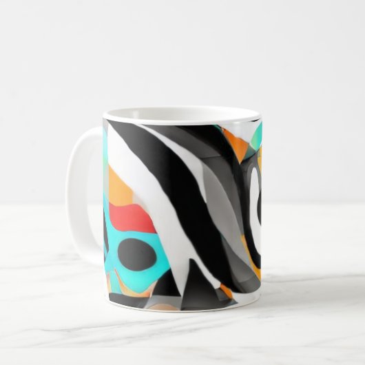 Teal Splash Abstract Waves Kaffeetasse (Vorderseite Links)