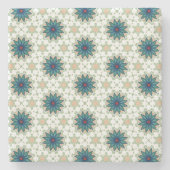 Teal Starburst Tile Pattern Steinuntersetzer (Vorderseite)