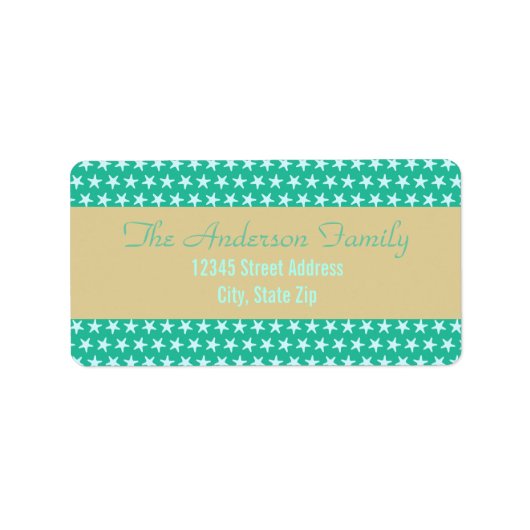 Teal Starfish Beach - Address Label Adressaufkleber (Vorne)