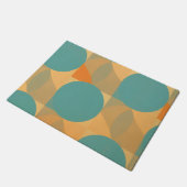 Teal, Tan, and Orange in Retro Look Pattern Fußmatte (Schrägansicht)
