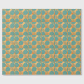 Teal, Tan, and Orange in Retro Look Pattern Geschenkpapier (Flach)