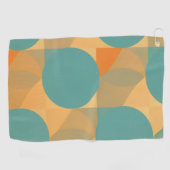 Teal, Tan, and Orange in Retro Look Pattern Golfhandtuch (Horizontal)