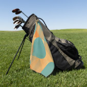Teal, Tan, and Orange in Retro Look Pattern Golfhandtuch (Gras)