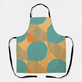 Teal, Tan, and Orange in Retro Look Pattern Schürze (Vorderseite)