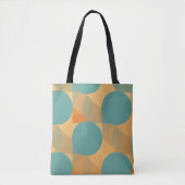 Teal, Tan, and Orange in Retro Look Pattern Tasche (Vorderseite)