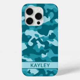 Teal-Tarnmuster Personalisiert Case-Mate iPhone Hülle